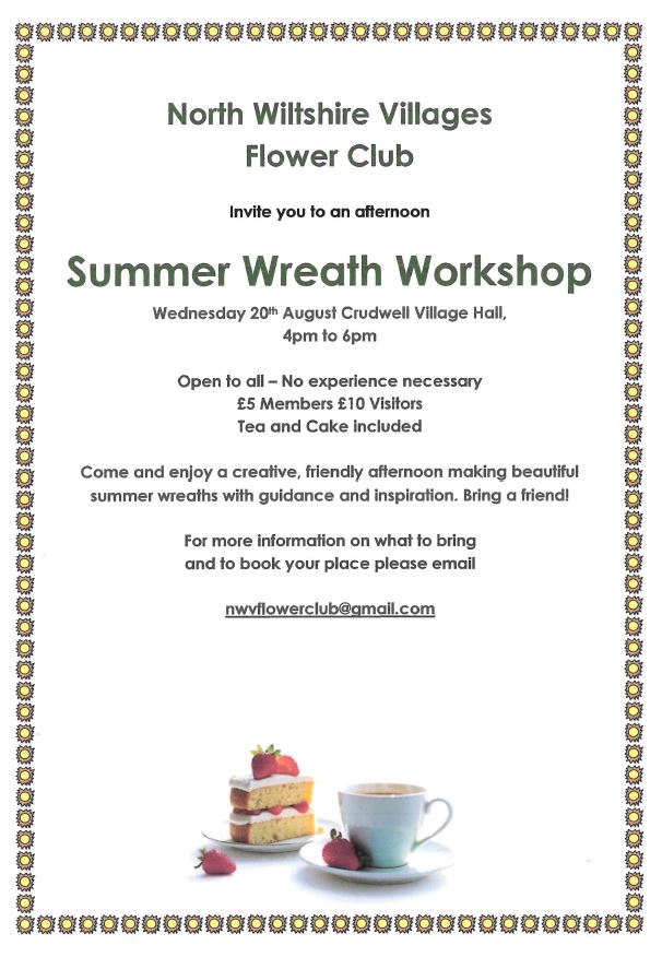 North Wiltshire Villages Flower Club- Summer Wreath Workshop